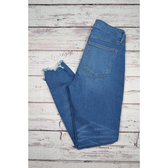 Loft Curvy Skinny Jeans Women Junior Size 27 Raw Hem Pre-Owned - Picture 14 of 14